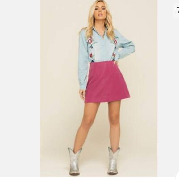 Free People Dresses & Skirts - Free People Women’s Days in The Sun Aline Faux Suede Mini Skirt Size 0